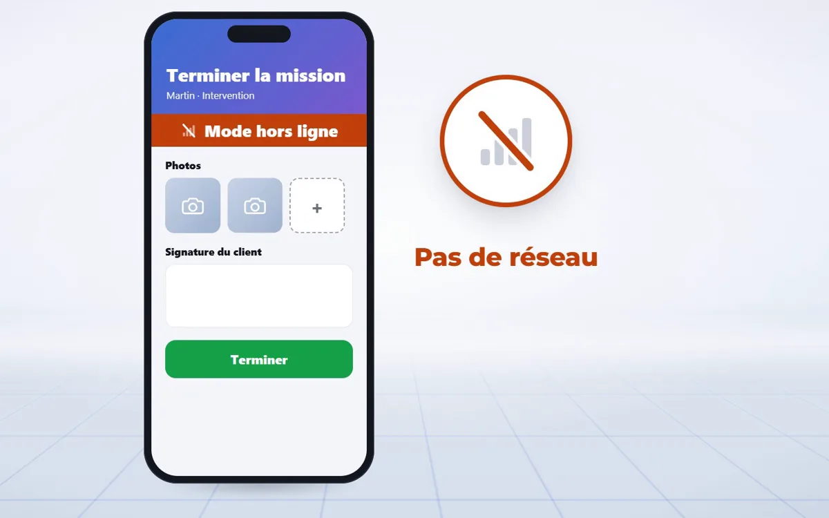 L'application en mode hors ligne, sans réseau